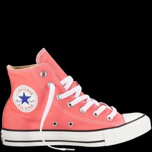 Coral Pink Converse High Tops
